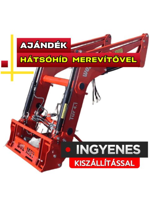 Homlokrakodó Wol-Met (lengyel) 1,5 tonna teherbírású, joystickkal, INGYEN KISZÁLLÍTVA AJÁNDÉK HÁTSÓHÍD MEREVÍTŐVEL